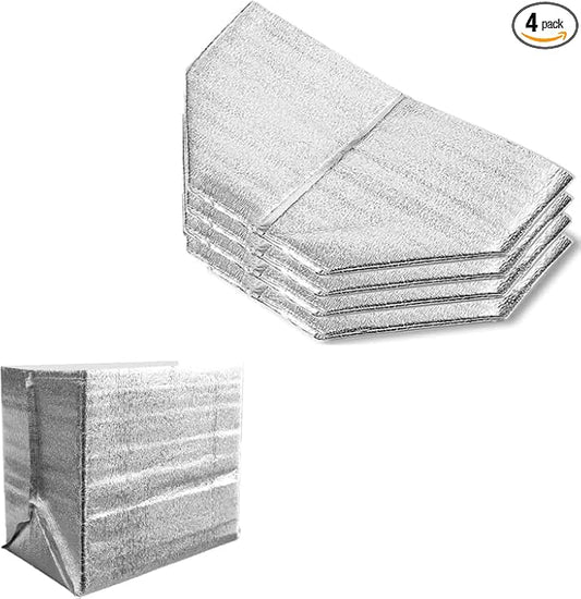 Bevisun Reusable Insulated Thermal Bags 13" X 8.5" X 12" Foil Insulated Bag Liner Pack of 4 Thermal Box Liners for Lunch B...