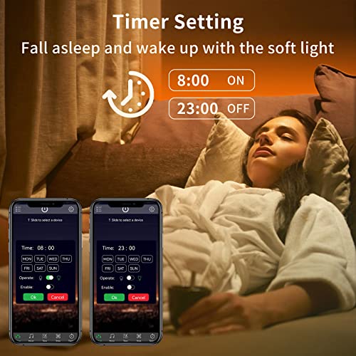 KSIPZE 100ft Led Strip Lights RGB Music Sync Color Changing Led Lights with Smart App Control Remote Led Lights for Bedroo...