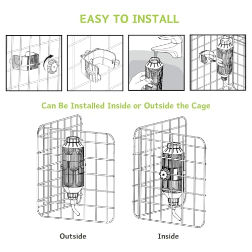 Pet Water Bottle[S24, 24oz], Hanging Dog Water Dispenser Kennel Plastic Drinker Kettle Feeder BPA Free Cage Crate Hutch Pu...