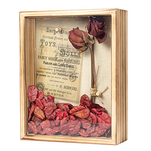 Increased Fire Shadow Box Frame 8x10 Shadow Box Display Case with Linen Back of Awards Memorabilia Flower, Pictures, Keeps...
