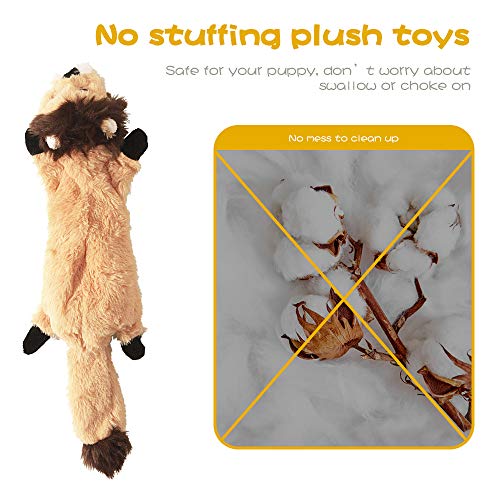 Dog Squeak Toys, No Stuffing Plush Dogs Chew Toy Bundle for Small Medium Large Breed Chewer Tough Durable Squeaky Pet Fetc...