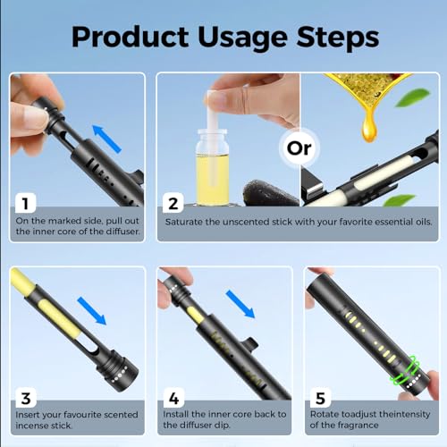 QECQEC 2pcs Car Air Freshener Diffuser Vent Clips，With 12 Odorless Refill Sticks,Essential Oil Car Diffuser Suitablefor:Ca...
