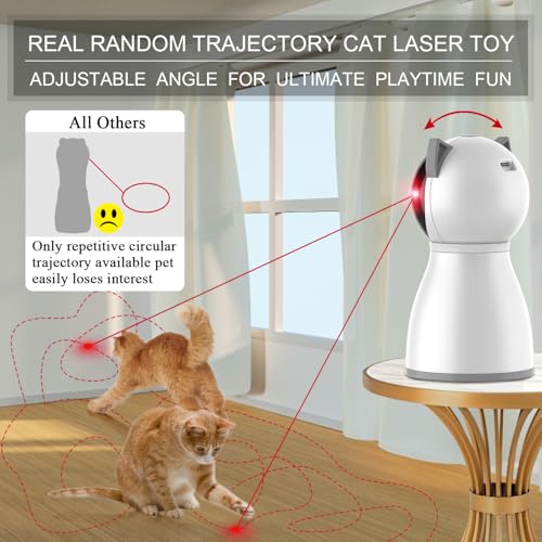 YVE LIFE Laser Cat Toys for Indoor Cats,The 4th Generation Real Random Trajectory Motion Activated Rechargeable Automatic ...