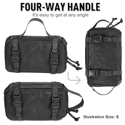 CASONMMAX 4 Set Tactical Packing Cubes ，Compressible Mesh Duffle Storage Bag,Portable Edc Molle Pouch Organizer.