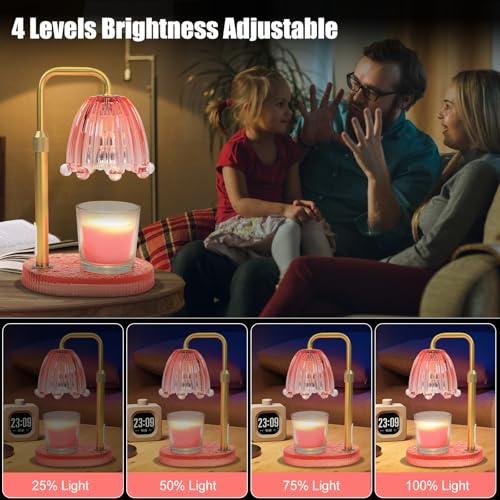 Maromamix Candle Warmer Lamp with Timer - Electric Wax Melt Warmer with Adjustable Height and Dimmer for Scented Candle Wa...