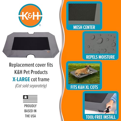 K&H Pet Products Dog Cot Replacement Cover, Designed to fit K&H XL Pet Cots (Sold Separately), Indoor Outdoor, Breathable ...