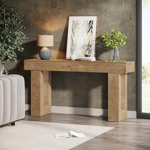 Tribesigns 63-Inch Long Console Table, Wooden Rectangular Sofa Table Behind The Couch, Farmhouse Entryway Table for Entran...