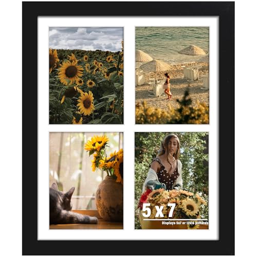 DUENPY 12x16 Picture Frame, 5x7 Collage Picture Frame, Displays Four 5x7 inch Photos, or 12x16 (Without Mat) for Available...