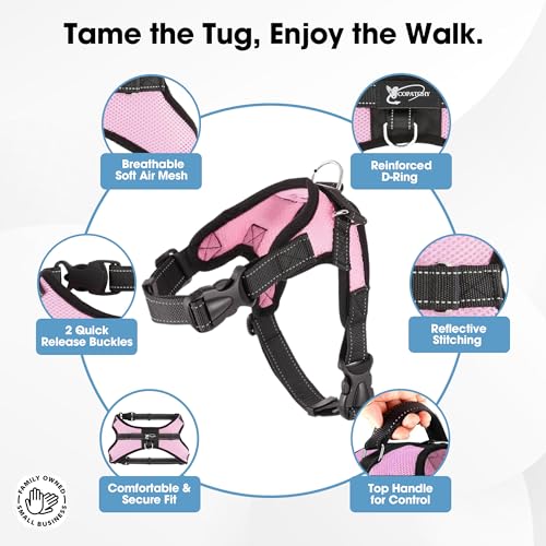 Copatchy No Pull Reflective Adjustable Dog Harness with Handle- Comfortable Soft All Weather Mesh, Easy On Puppy Harness f...