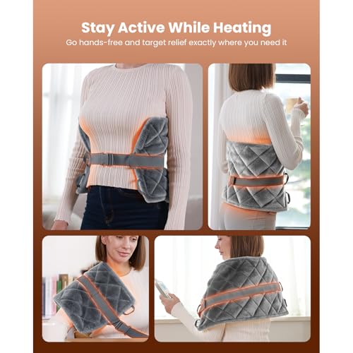 BOB AND BRAD Far Infrared Weighted Heating Pad for Back Pain Relief, FSA-HSA Eligible, 12"x24" Electric Heat Pad With Auto...