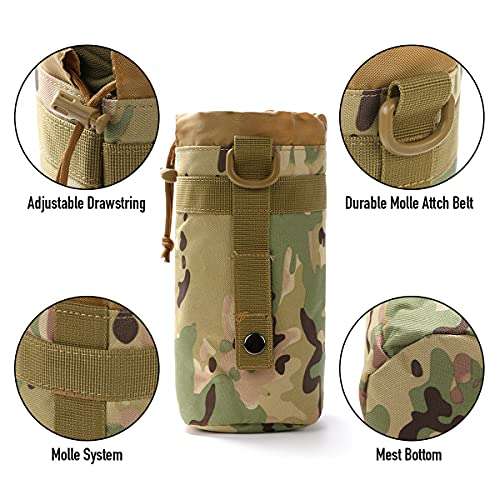 Gogoku 3 Pack Molle Pouch Combo Water Bottle Pouch Holder Tactical Molle Pouches Compact Utility Waist Bag Pack