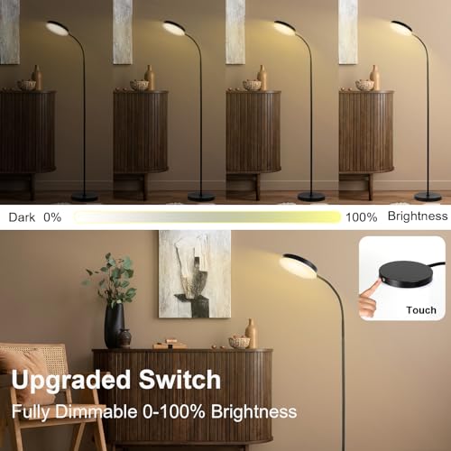 LALISU Floor Lamp, LED Floor Lamps for Living Room, Stepless Adjust Color Temperatures & Brightness Standing Lamp with Tou...