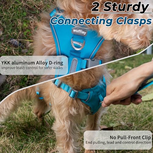 Wuffley Escape Proof Dog Harness and Leash Set, Lightweight Dog Harness with Lift and Assist Handle, No Pull Reflective Pe...