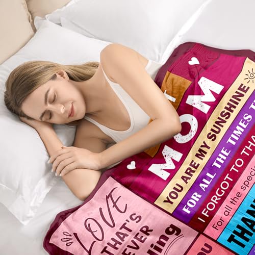 Sruemiul Mothers Day Blanket Gifts for Mom from Daughter & Son - Best Mom Ever Gifts - Presents for Moms - Mothers Day Bir...