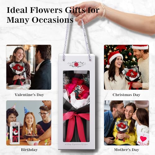 SofLiv Flowers for Delivery Prime, Preserved Roses Flower Gifts for Women, Flower Bouquet Gifts for Her, Mom Birthday Gift...