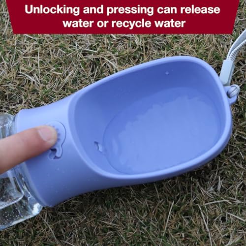 Frxat Dog Water Bottle with Food Container Holder, Travel Puppy Drinking Bowl, Portable Pet Water Dispenser, Patented Desi...