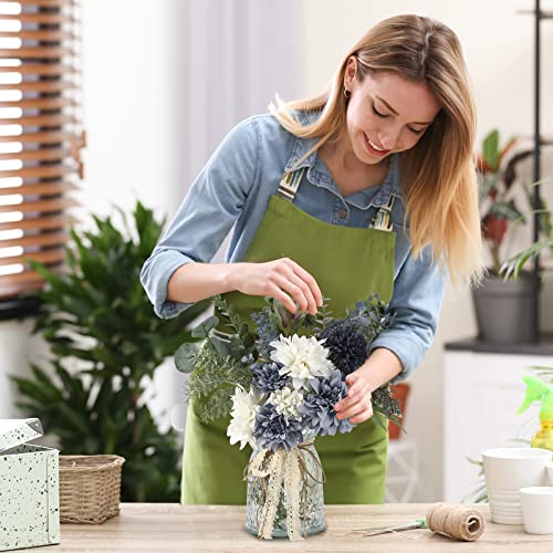 CEWOR Fake Flowers in Vase, Artificial Flowers Arrangement in Vase, Fake Floral Table Centerpieces Decor for Kitchen Farmh...