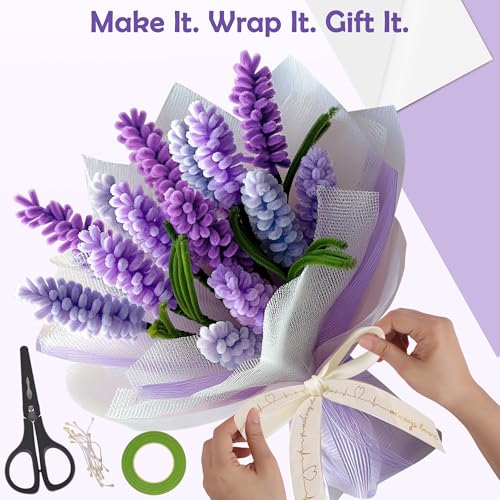 EARLY MINDS 500 Pcs Pipe Cleaners Craft Kit for Flower Making, Complete DIY Bouquet Set with Chenille Stems, Craft Wire, S...