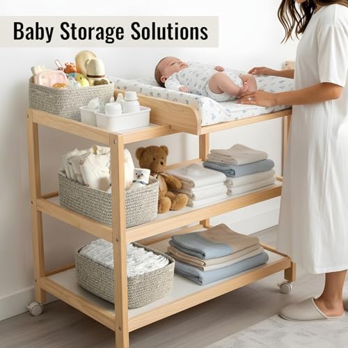 8 Pack Small Storage Baskets for Organizing, Woven Rope Bins for Bathroom, Closet, Shelf Organizer, Cute Cube Decorative B...