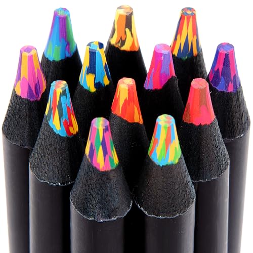 Yangmei Art Supplies 12 Rainbow Colored Pencils, Teen Girl Gifts Trendy Stuff, Arts and Crafts for Kids Ages 8-12, Gifts f...