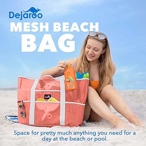 Dejaroo Mesh Sand Free Bag - Strong Lightweight Bag For Beach & Vacation Essentials. Tons of Storage!