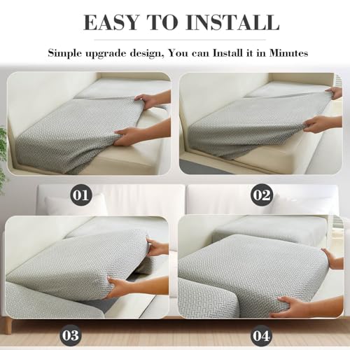 Disayu Couch Cushion Covers for Sectional Sofa, Sectional Couch Covers for Furniture, Sofa Covers Washable Stretch Sofa Sl...