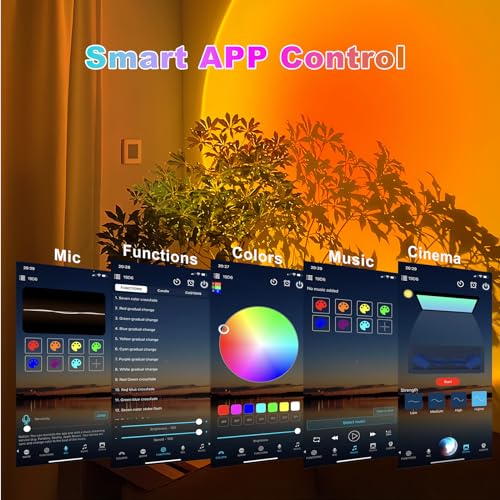 Madoury Sunset Lamp Projector with APP and Button Control, Multicolor Changing Projection Light Sunlight Lamp for Bedroom,...