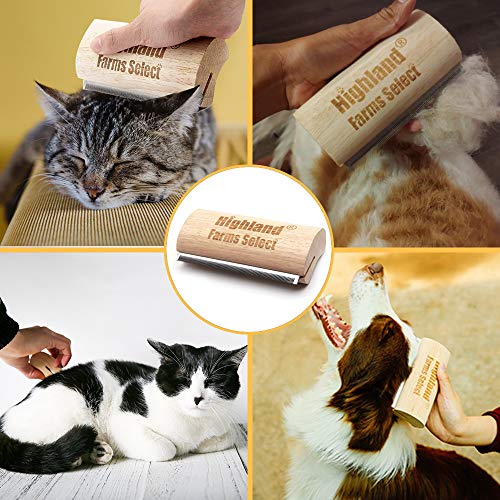 Deshedding Grooming Tool for Dogs, Cats & Horses, Ergonomic Design Wood Groom Brush, Professional Pet Groomer, Painlessly ...