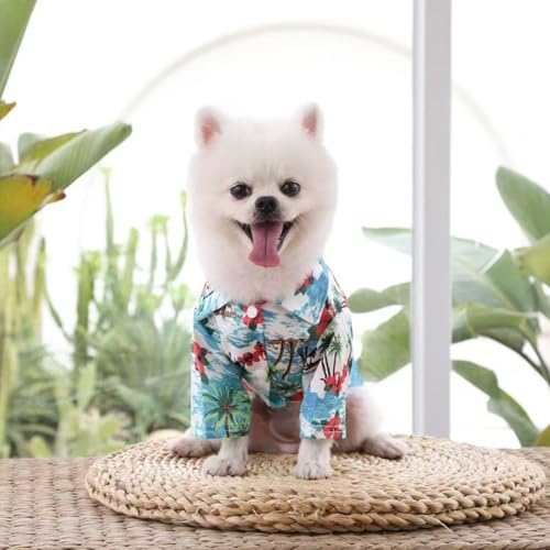 LHYZ PARK Hawaiian Beach Print Pet Dog Cat T-Shirts Cute for Small to Medium Dog Cats Cool Summer Vest Camp Shirt Clothes...