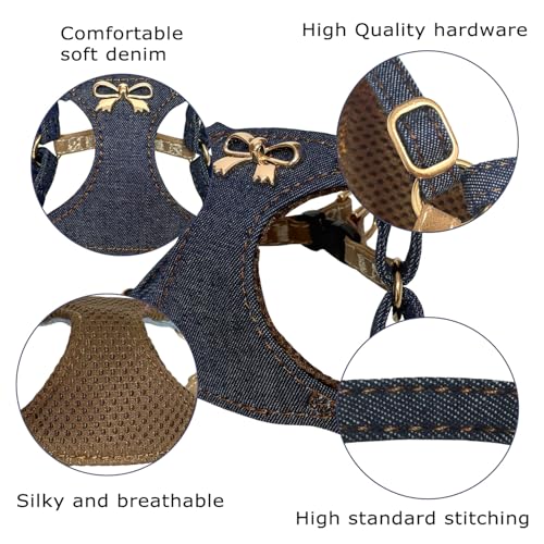 No Pull Dog Harness and Leash Set for Small Sized Dog Training Puppy Harnesses with Multifunction Dog Leash Soft Adjustabl...