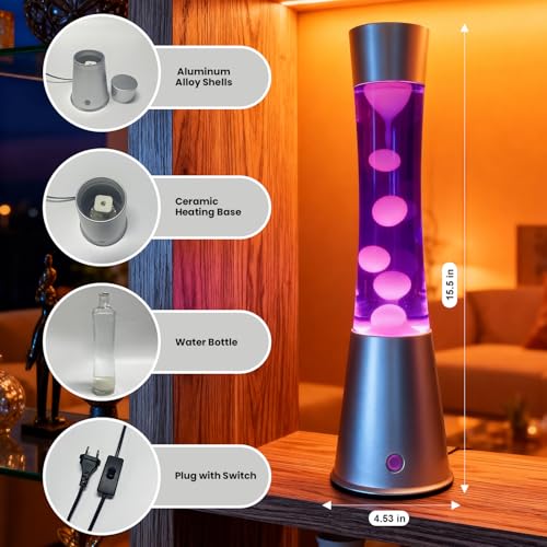 Soarling 17 Colors Changing Liquid Motion Lamps LED Night Light for Kids Adults Teens 15.5 Inch Large Big Relax Mood Table...