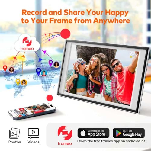 Frameo Digital Picture Frame 12.7'' 64GB Photo Frame, 1440 * 1080P IPS Touch Electronic Picture Frame, Auto-Rotate Tableto...