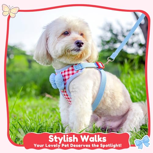 Coppthinktu Dog Harness for Small Sized Dogs, Puppy Cat Harness with Leash Set No Pull Dog Harness Adjustable Reflective S...