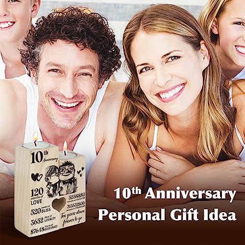 10th Anniversary Wedding Gifts for Wife, Husband, Couples Gift Candlestick,Ten Years Wedding Anniversary Presents for Her,...