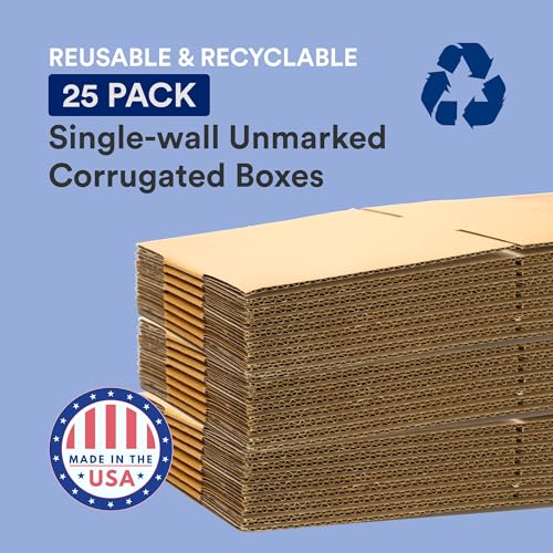 BOX USA Shipping Boxes 12"L x 9"W x 6"H, 25-Pack Small Corrugated Cardboard Boxes for Shipping, Mailing, Packing, Packagin...