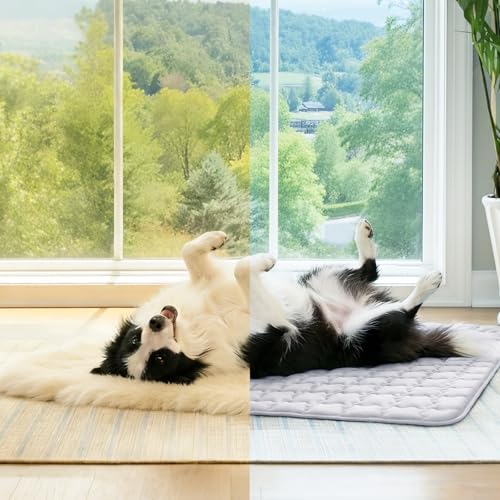 Luciphia Premium Dog Cooling Mat Non-Slip Q-MAX>0.5 Self-Cooling Pad for Small Pet Cat Indoor Portable Kennel Puppy Bed fo...