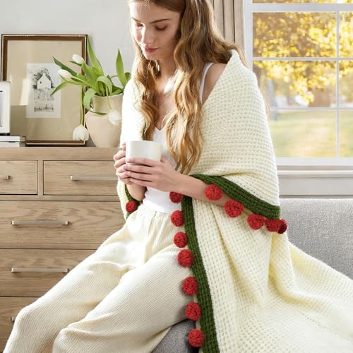 Mothers Day Blanket Gifts for Mom, Romantic Birthday Gifts for Wife from Husband: Premium Finished Crochet Flower Bouquet ...