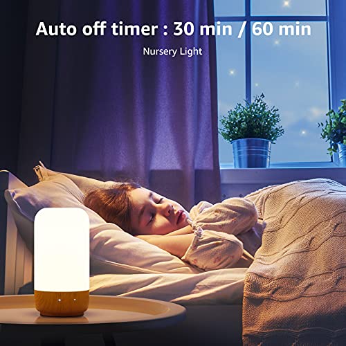 Lepro Table Lamp, LED Touch Lamp for Bedroom, Dimmable Bedside Night Light with Auto-off Timer, 350lm Tunable Soft Warm Wh...