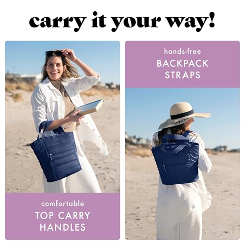 Fit & Fresh Mari Cooler Backpack for Women, Insulated Leakproof Soft Cooler Bag (12 Can), Lunch Tote, Beach Cooler, Lightw...