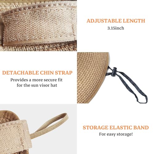 JYxingchi Sun Visor Hats for Women Straw Wide Brim Ponytail Beach Hat Packable Foldable UV Protection Travel Hats