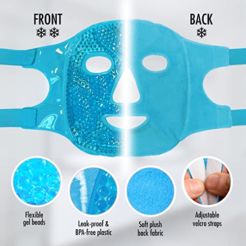 Perfect Remedy Face Ice Pack, Reusable Hot & Cold Ice Face Mask, Gel Compress for Helping with Puffy Eyes and aiding in Co...