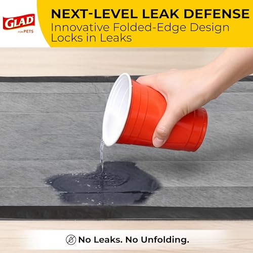 Glad for Pets Black Charcoal Puppy Pads - Super Absorbent Disposable Dog Pee Pads, Potty Training Pads, and Pet Supplies -...