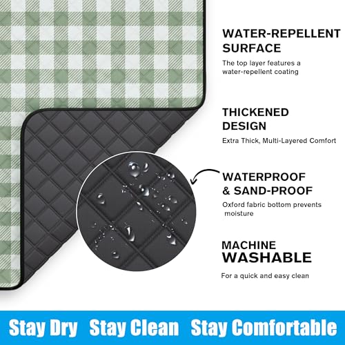 TigeJoy Extra Large Picnic Blanket Waterproof Foldable 80''x80'', Outdoor Picnic Mat Beach Blanket Sandproof for Park, Gra...