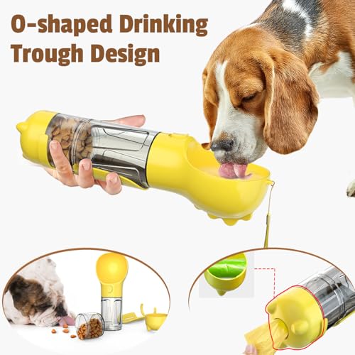 SYMHOBBY Portable Travel Water Collapsible Bowl Set Dispenser for Dog Walking Bag with Water Bottle Holder Small Size Dog ...