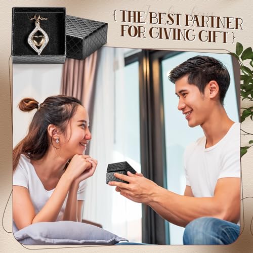 Landical 100 Pcs Jewelry Ring Gift Box 2'' x 2'' x 1'' Cardboard Earring Ring Boxes Small Black Gift Box with Velvet and S...
