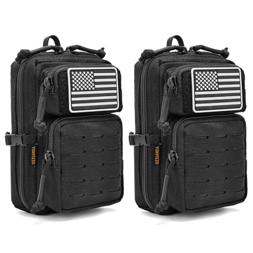 2 Pack Tactical Molle Utility Pouchs,Mini Belt Pouch EDC Pouch Tactical Phone Pouches Outdoor Admin Tool Pouch Medical EDC...