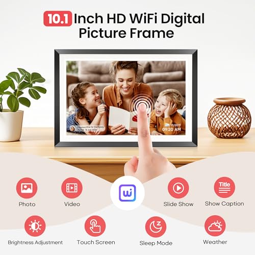 RCA 10.1” WiFi Digital Picture Frame, Electronic Photo Frames 32GB Storage, HD IPS Touch Screen WiFi Frame/Auto Rotate/Wal...