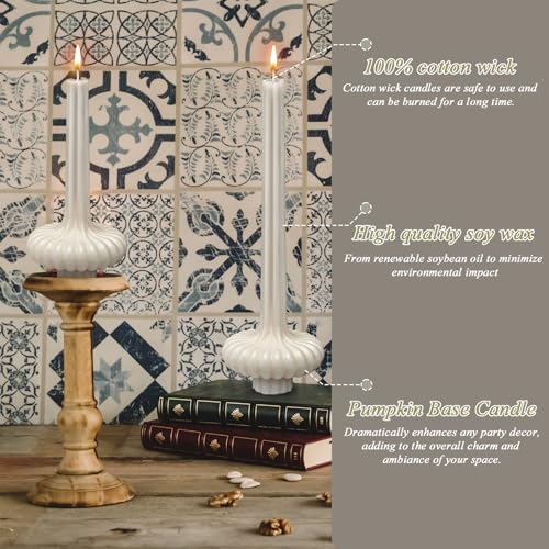 Pumpkin Base Candle Beautiful Scented Pillar Candle Soy Wax Candle Handmade Aesthetic Candles Elegant for Housewarming Gif...