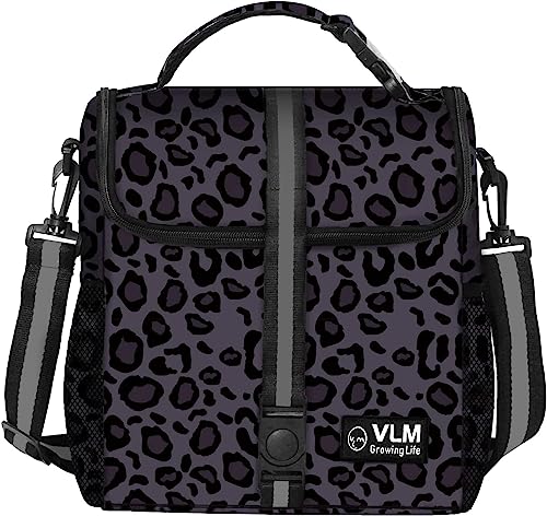 VLM Lunch Bags for Women,Leakproof Insulated Floral Lunch Box with Adjustable Shoulder Strap Reusable Zipper Cooler Tote B...