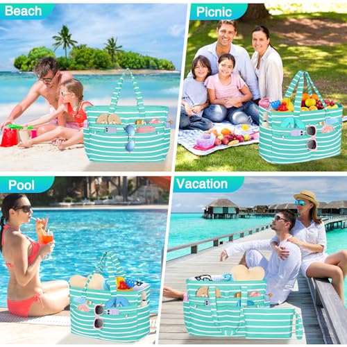 HUANLANG Extra Large Beach Bag Waterproof Beach Totes Bags for Women Men,Pool Bag with Zipper Wet Pocket